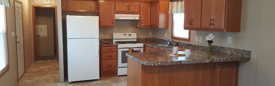 kitchen in 3 bedroom mobile home